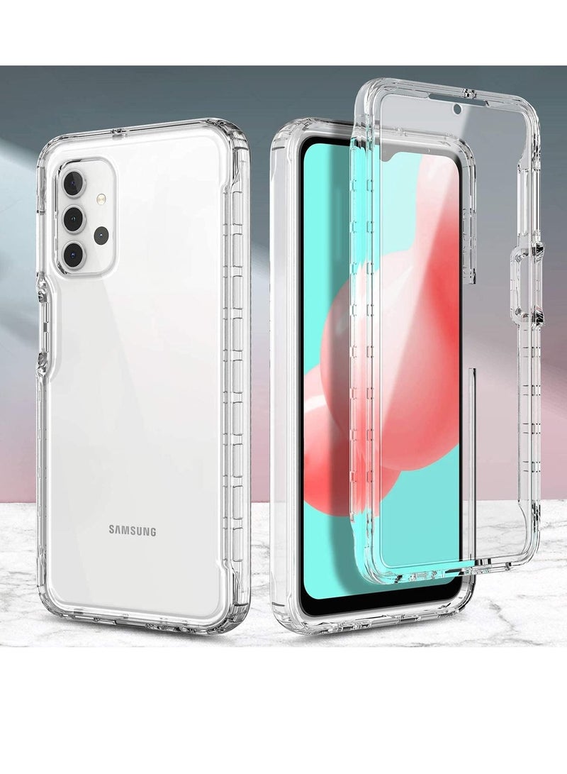 Captaintech Case for Samsung Galaxy A32 5G with 【Built-in Screen Protector】, Full-Body Protective Shockproof Rugged Bumper Cover, Impact Resist Durable Phone Case (Clear) - Image 1