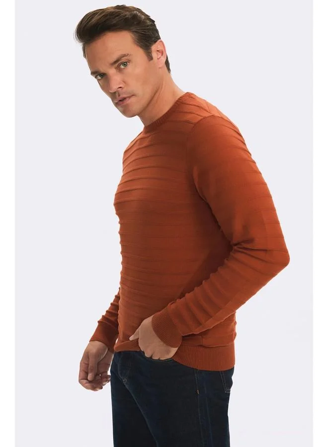 JUNE June Men Regular Fit Crew Neck Knitwear Sweater Dark Tile