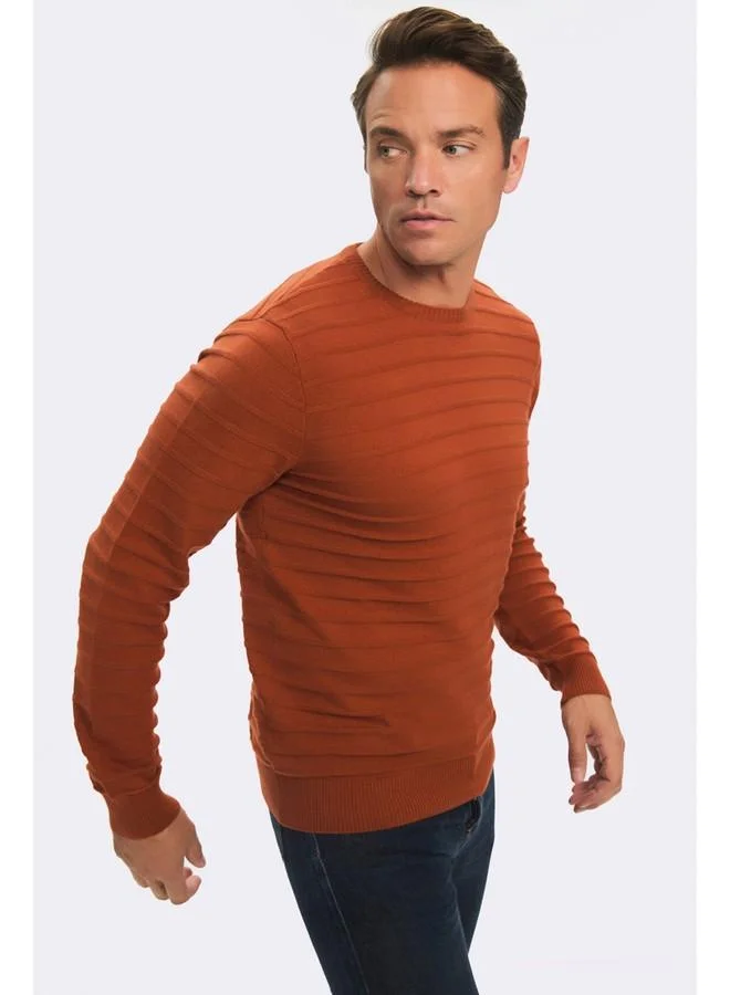 JUNE June Men Regular Fit Crew Neck Knitwear Sweater Dark Tile