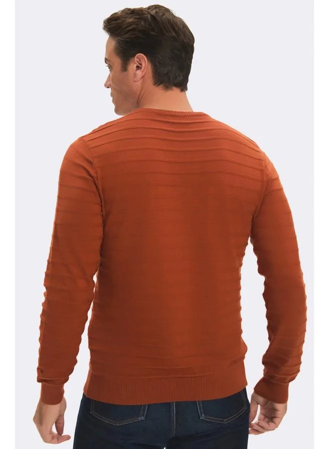 JUNE June Men Regular Fit Crew Neck Knitwear Sweater Dark Tile