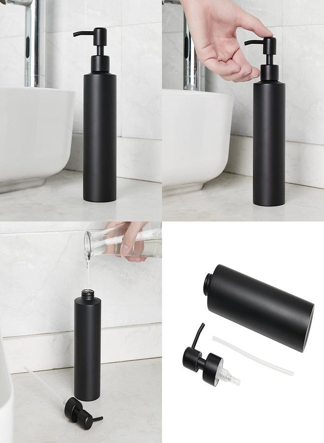 ZEBEYIMA Soap Dispenser, Matte Black with Funnel and Non-Slip Coaster 304 Stainless Steel Metal Pump Hand Sanitizer Bottle for Bathroom, and Kitchen (12oz/350ml) - Image 5