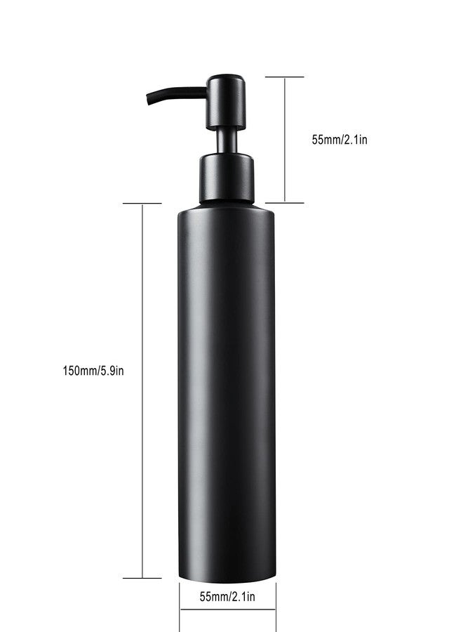 ZEBEYIMA Soap Dispenser, Matte Black with Funnel and Non-Slip Coaster 304 Stainless Steel Metal Pump Hand Sanitizer Bottle for Bathroom, and Kitchen (12oz/350ml) - Image 3