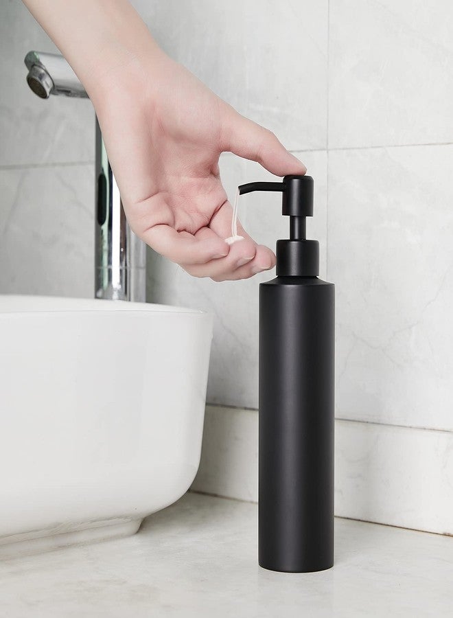 ZEBEYIMA Soap Dispenser, Matte Black with Funnel and Non-Slip Coaster 304 Stainless Steel Metal Pump Hand Sanitizer Bottle for Bathroom, and Kitchen (12oz/350ml) - Image 4