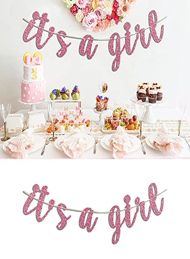 أواركيف لافتة It's A Girl باللون الوردي اللامع لحفل استقبال المولود الجديد وحفلات عيد الميلاد الأول للأمهات الحوامل - Image 5