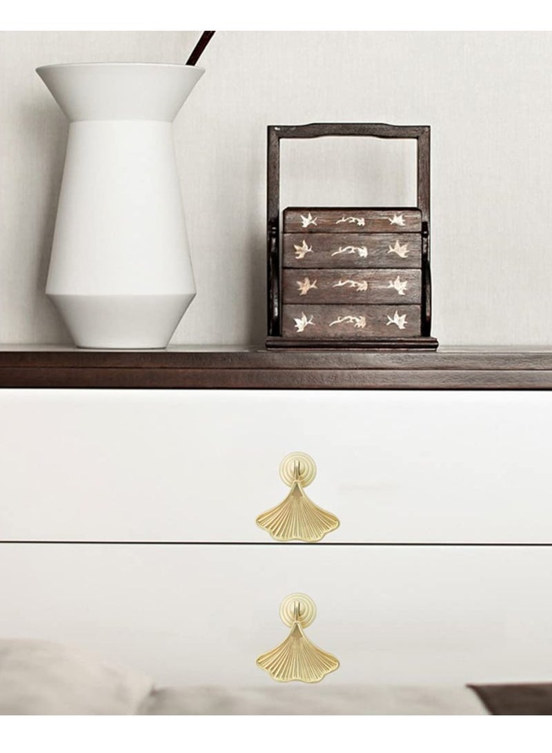 Knob Handles for Furniture, Golden Drop Pendant Pull Handle Fashion Ginkgo Leaf Shape Dresser Knobs Kitchen Bathroom Cabinet Door Drawer 2 pcs - Image 5