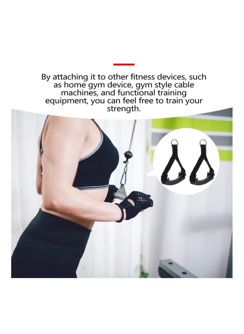 Y&D 2 Pcs Exercise Band Handles Grips Fitness Strap Heavy Duty Gauge Welded D Rings Cable Machines Workout Accessories Attachment - Image 4