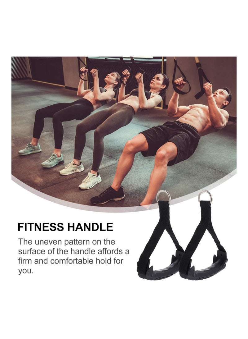 Y&D 2 Pcs Exercise Band Handles Grips Fitness Strap Heavy Duty Gauge Welded D Rings Cable Machines Workout Accessories Attachment - Image 2