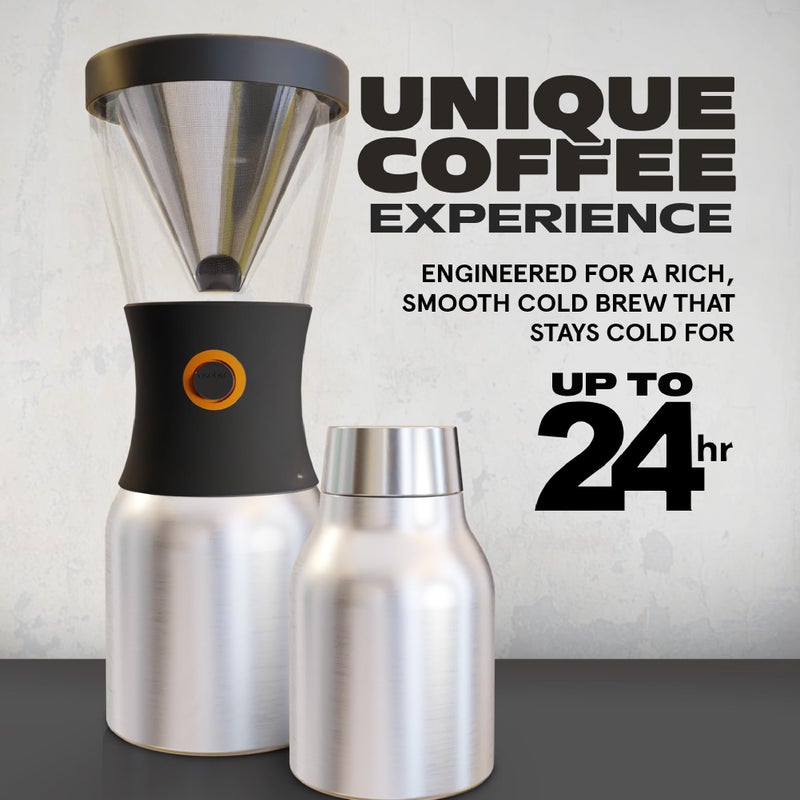 asobu Cold Brew Coffee Maker, Award-Winning 40oz Insulated Cold Brew Brewer with Portable Stainless Steel Carafe â€“ No.1 Europe Coffee Fest Winner, Leakproof, BPA-Free, Keeps Cold 24H - Image 2