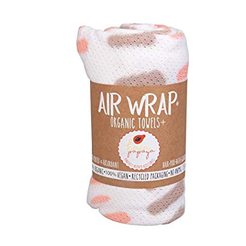 Woombie Kaia Papaya Multi-Use Organic Cotton Air Wrap Vented Towel - Quick Drying and Ultra Absorbent for Beach, Pool, Bathtime and More, 44in x 55in, Peach/Tan - Image 1