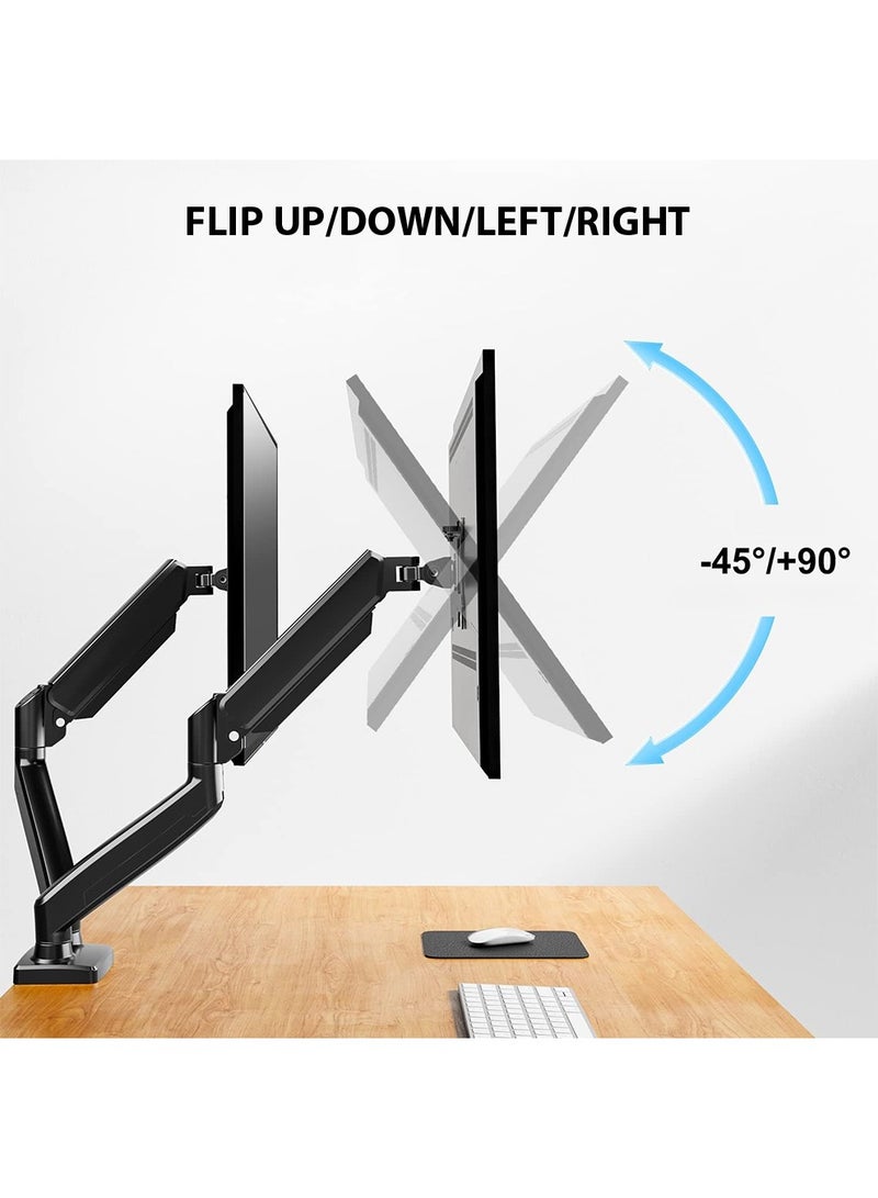 Arabest Dual Monitor Mount Stand, Articulating Gas Spring Monitor Arm, Adjustable Monitor Stand, Monitor Desk Mount with Clamp and Grommet Base - Fits 13 to 32 Inch LCD Computer Monitors  - Image 5