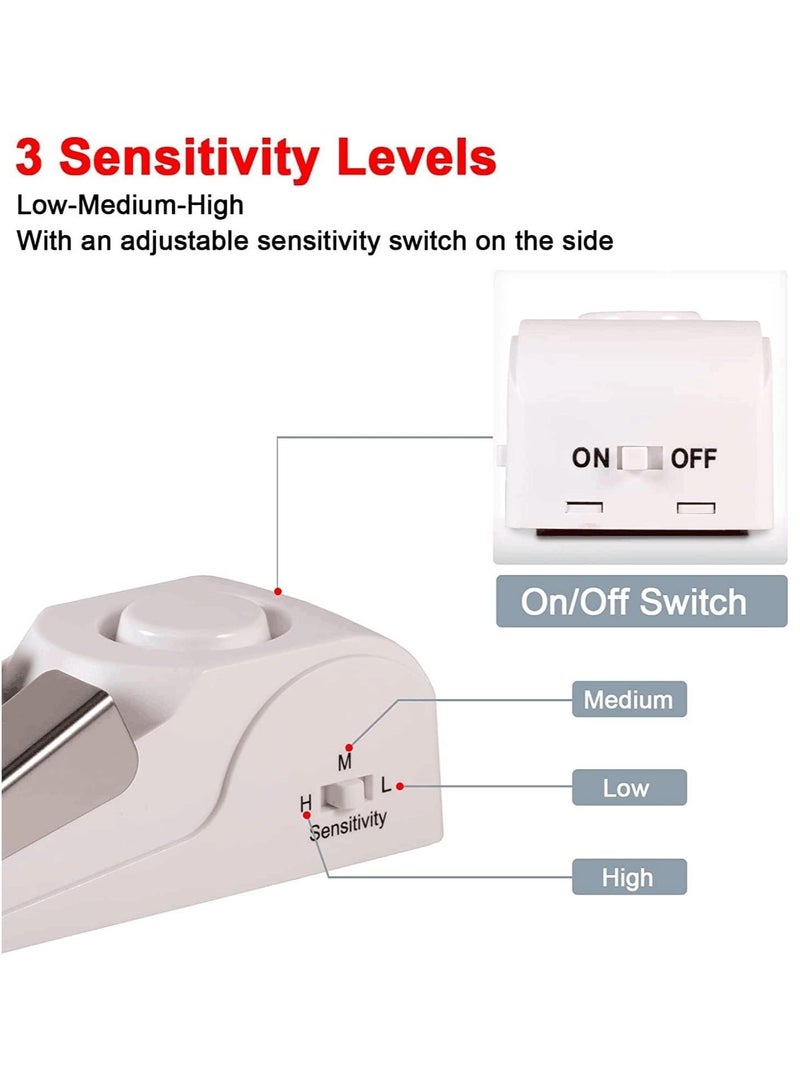 2 Pack Door Stop Alarm with 120DB Siren Door Stop for Home & Travel, Apartment House, Office Jammer Wedges (White) - Image 4