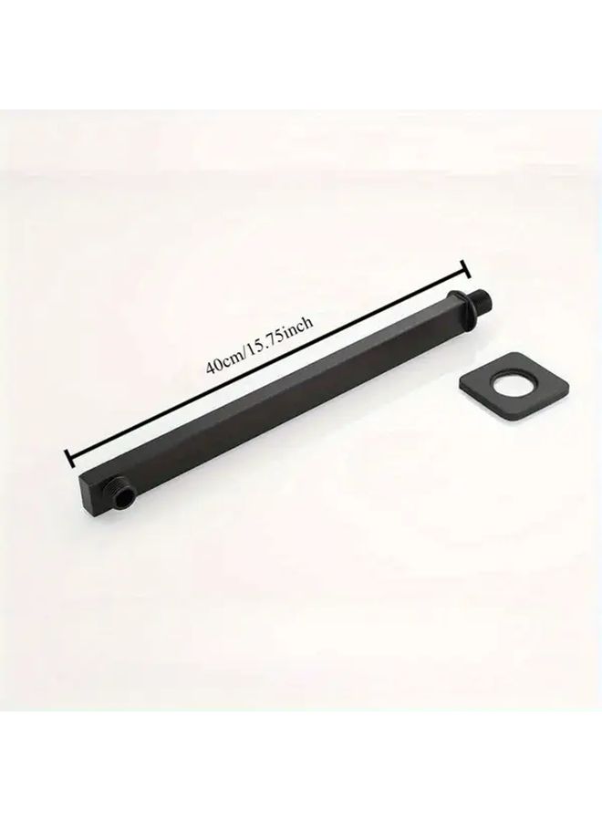 Matt Black Shower Head Extension Arm Adjustable Water Flow Stainless Steel Modern Bathroom - Image 3
