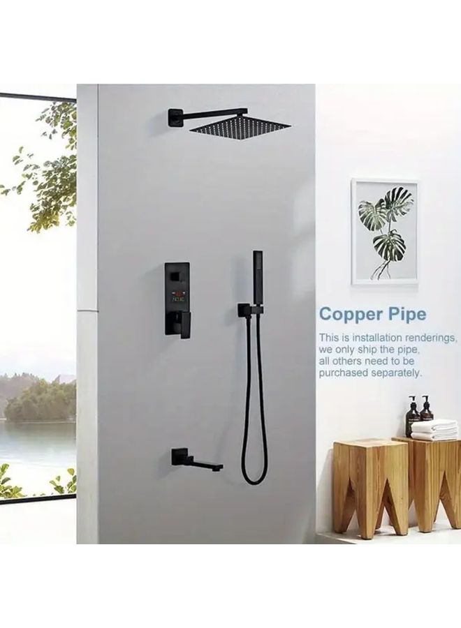 Matt Black Shower Head Extension Arm Adjustable Water Flow Stainless Steel Modern Bathroom - Image 5