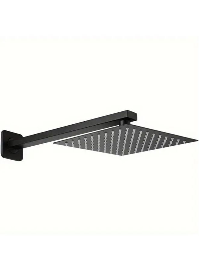 Matt Black Shower Head Extension Arm Adjustable Water Flow Stainless Steel Modern Bathroom - Image 2