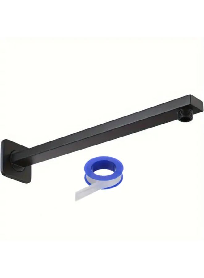 Matt Black Shower Head Extension Arm Adjustable Water Flow Stainless Steel Modern Bathroom - Image 1