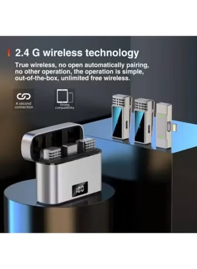 Jmary MW-15 2.4G Wireless Lavalier Microphone with Type-C & Lightning Receivers, Dual Wireless Lapel Mic System for Smartphones - Image 5