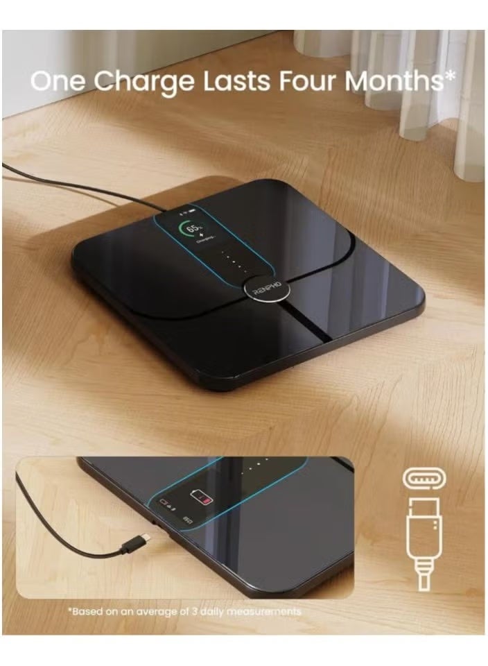 RENPHO Elis Nova Smart Scale R-A031-BK – Solar Powered Digital Bathroom Scale with Body Fat & BMI, Bluetooth Body Composition Monitor, App Sync, 400lbs Capacity - Image 2