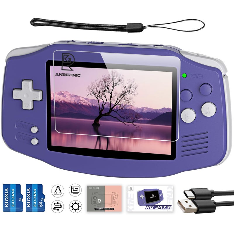 Aivuidbs RG34XX Retro Handheld Game Console RG 34XX 34 Inch IPS Screen Retro Gaming Console 5532 PreInstalled Games Linux 64bit WiFi HDMI and Output 3500mAh - Image 3