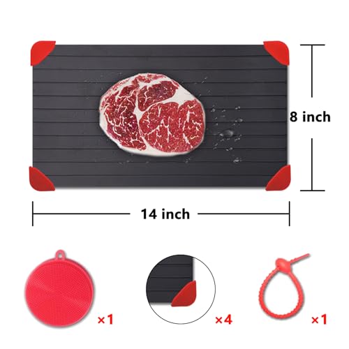 YUNDOOG Defrosting Tray for Frozen Meat Rapid and Safer Way of Thawing Food Large Size Defroster Plate Thaw by Natural Heating A Pack with 14×8in - Image 2