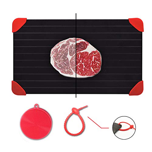 YUNDOOG Defrosting Tray for Frozen Meat Rapid and Safer Way of Thawing Food Large Size Defroster Plate Thaw by Natural Heating A Pack with 14×8in - Image 1