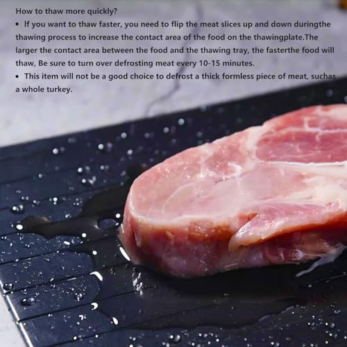 YUNDOOG Defrosting Tray for Frozen Meat Rapid and Safer Way of Thawing Food Large Size Defroster Plate Thaw by Natural Heating A Pack with 14×8in - Image 4