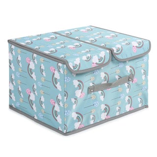MOMMY BABY LUV Storage Bins with Lids Large Foldable Storage Boxes Bins Double Lids Stackable Storage Box Basket Closet Organizer with Handle Divider for Shelf Office Pack of 1 Rainbow Blue - pzsku/Z9F1CA9BE60FC105AE367Z/45/1746638184/88911410-f385-4b02-8dba-faf9c6e86e01