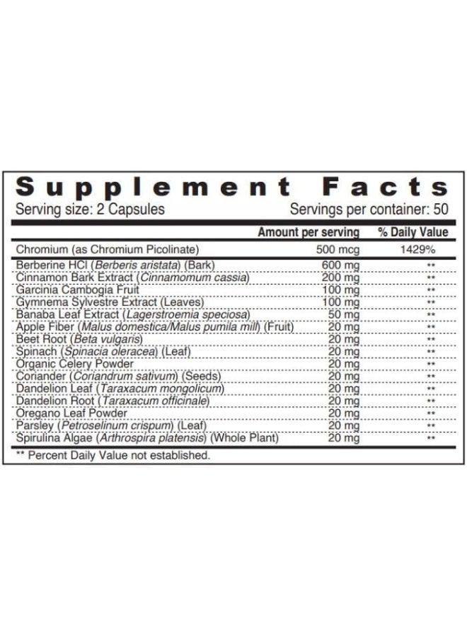 Sunshine Nutrition Berberine 600Mg | Promotes Healthy Glucose Metabolism | Supports Healthy Cholesterol Levels | 100 Vegetable Capsules - Image 2