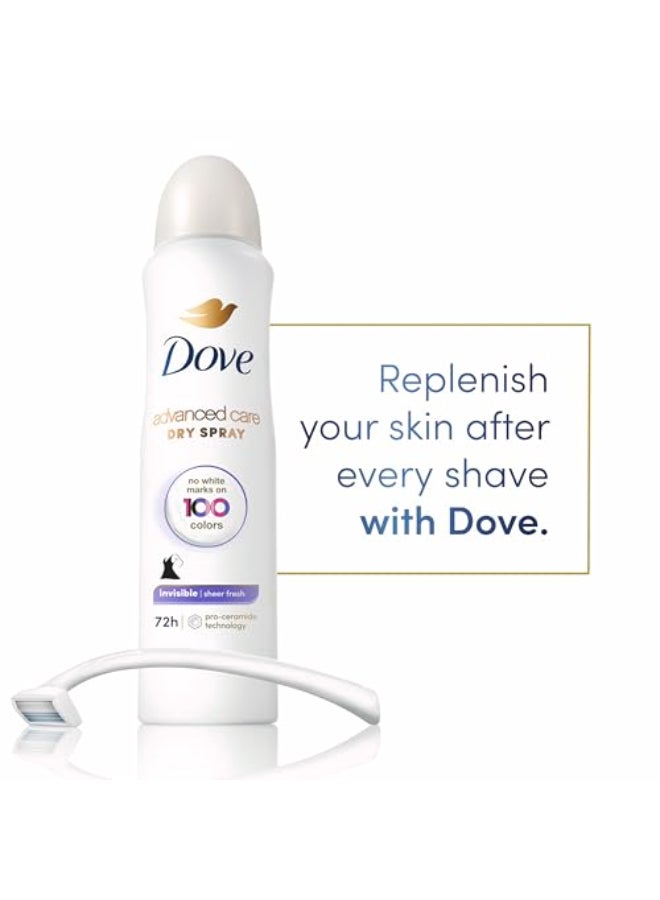 Dove Advanced Care Invisible Dry Spray Antiperspirant Deodorant No White Marks on 100 Colors Sheer Fresh 48Hour Sweat and Odor Protecting Deodorant for Women 38 oz Pack of 12 - Image 4