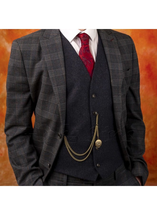 Holy Sins Jewellery Bronze Colour Single Albert Pocket Watch Chain with Locket, Bronze, 12"  - Image 3
