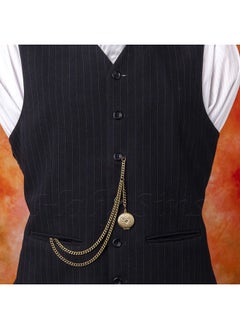 Holy Sins Jewellery Bronze Colour Single Albert Pocket Watch Chain with Locket, Bronze, 12"  - Image 4