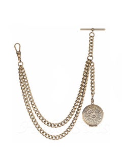 Holy Sins Jewellery Bronze Colour Single Albert Pocket Watch Chain with Locket, Bronze, 12"  - Image 1