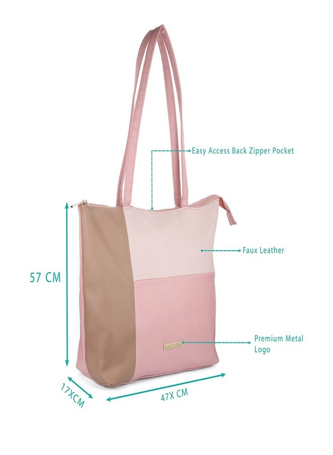 Caprese womens MARISHA T Large CORAL Tote Bag - Image 2
