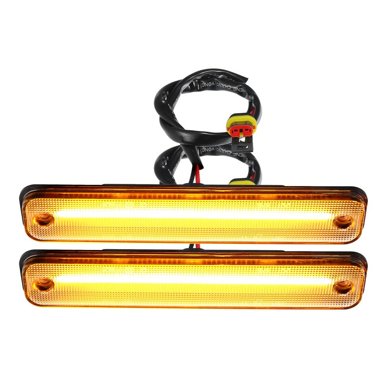 ضوء علامة جانبية LED ABSOPRO 25952319 إشارات دوران أمامية مصابيح جانبية لسيارة هامر H2 2003-2009 عدسة شفافة ضوء LED برتقالي 1 زوج