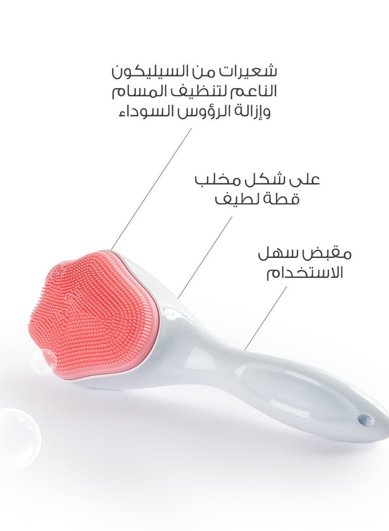 GlamKit Silicone Facial Cleansing Brush, Cleanser Face Exfoliator Fine Bristles for Sensitive Skin Easy to Clean Lather Well (pink) - Image 3