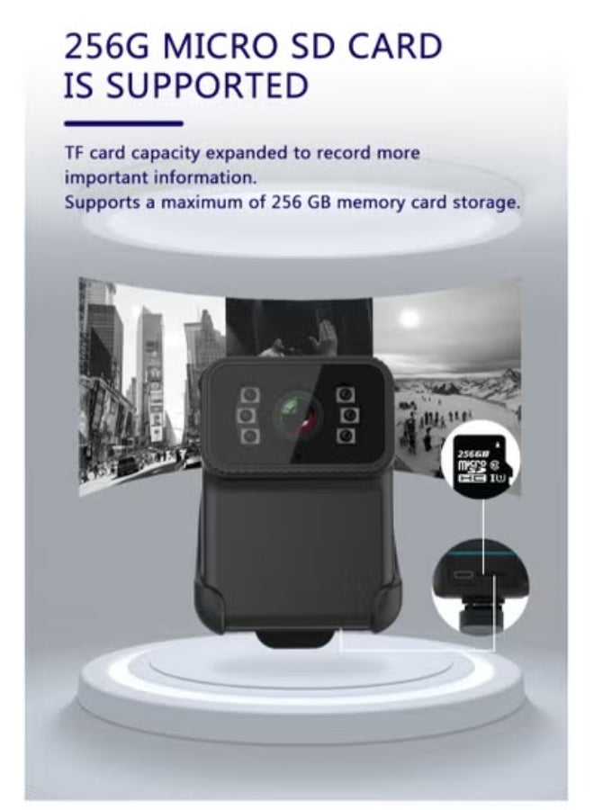 GULFLINK Mini Camera Full HD 256GB Body Worn Cam WIFI For Law Enforcement 10H Recording Night Vision - Image 2