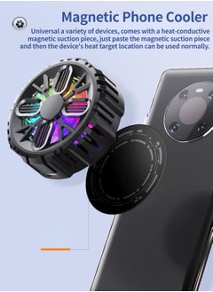 SYOSI Magnetic Cell Phone Cooler, Rechargeable Semi Conductor Cell Phone Radiator, with Colorful LED Light, Portable Lightweight Mobile Phone Cooling Fan, for Phone/Tablet/IPad  - Image 3