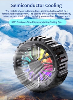 SYOSI Magnetic Cell Phone Cooler, Rechargeable Semi Conductor Cell Phone Radiator, with Colorful LED Light, Portable Lightweight Mobile Phone Cooling Fan, for Phone/Tablet/IPad  - Image 2