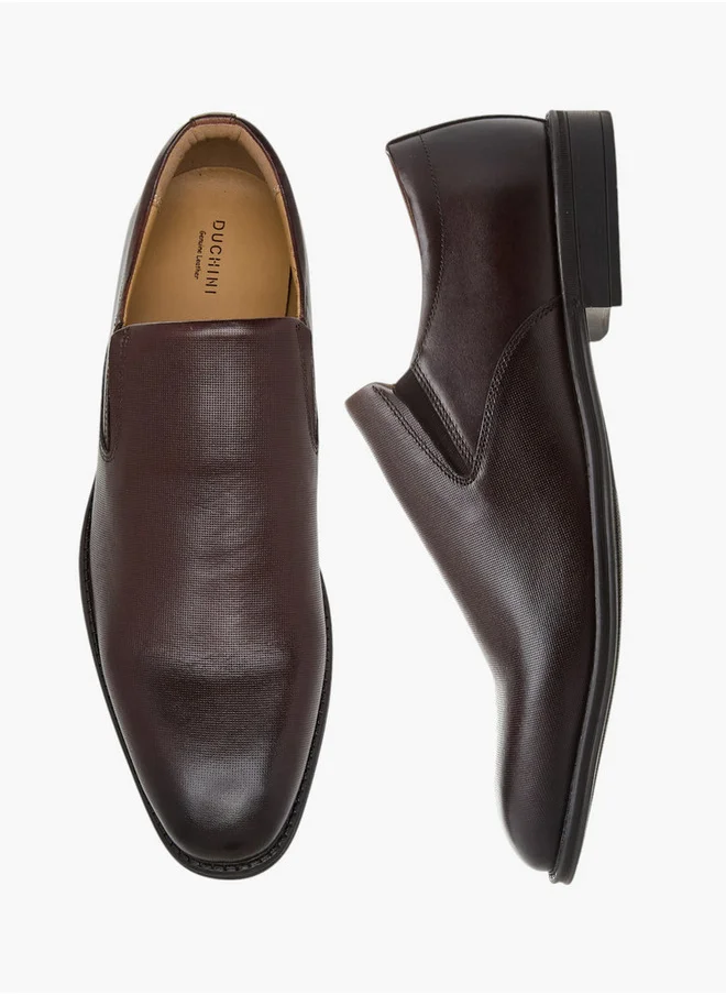 DUCHINI Men's Textured Slip-On Loafers