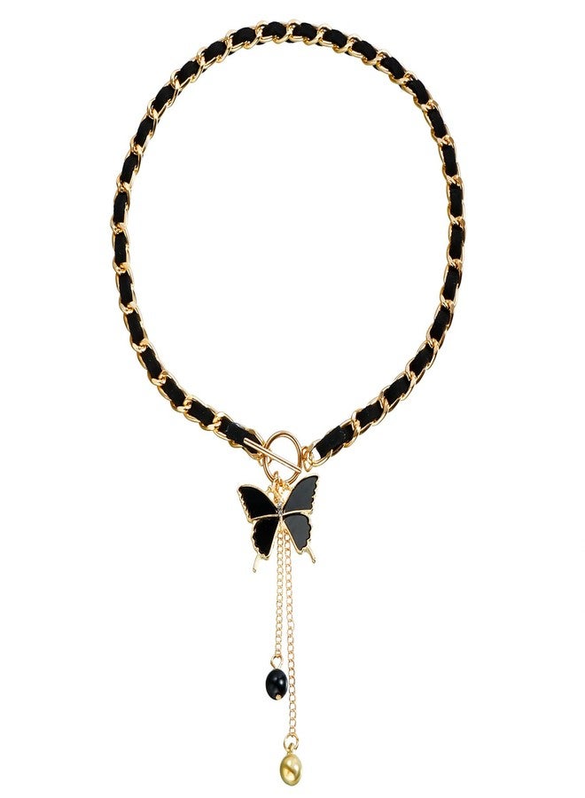 QIMOSHI Black Wrap Velvet Choker With Black Butterfly Pedant for Women Girls,Jewelry Gift for Girlfriend Family And Friend - Image 1