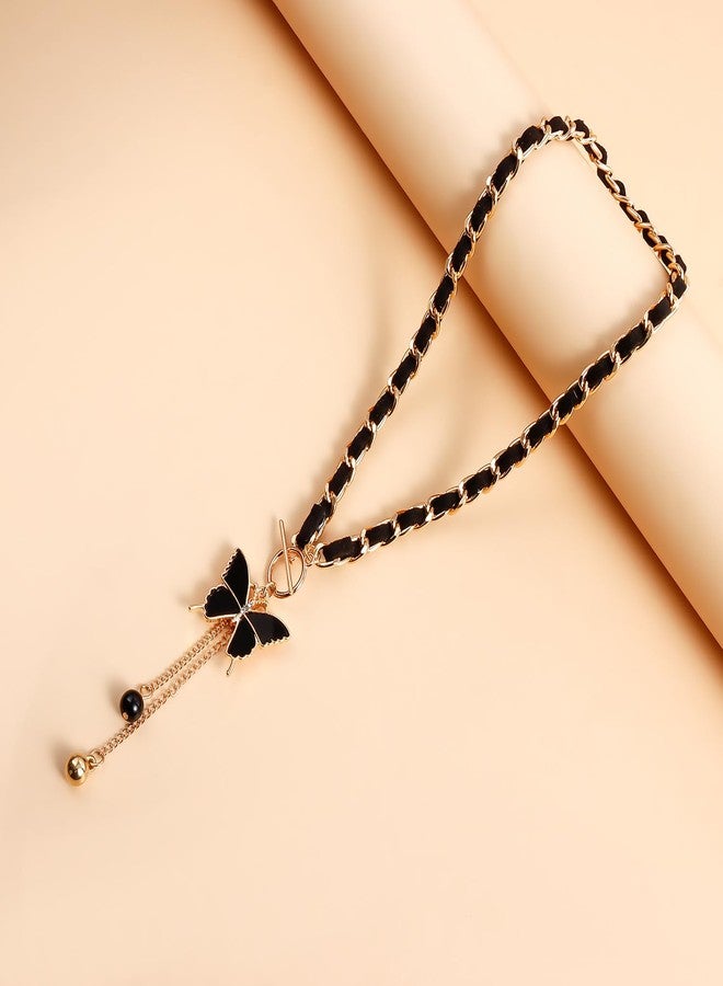 QIMOSHI Black Wrap Velvet Choker With Black Butterfly Pedant for Women Girls,Jewelry Gift for Girlfriend Family And Friend - Image 3