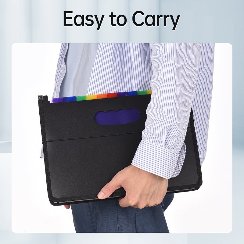 Accordian File Folder Organizer 24 Pockets Expanding File Case A4 Letter Size Document Organizer Rainbow Color for Home Office School Paperwork Paper Keeper Invoice Receipt Bill Document - Image 5