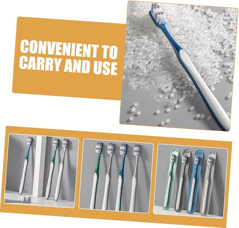 4 Pack Hard Bristle Toothbrush For Men Firm Brush Plaque Removal Ergonomic Design - Image 3