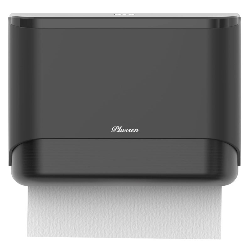 PLUSSEN Paper Towel Dispenser Wall MountBlack Commercial Paper Towels Holder Dispensing MultiFold Trifold Tissue for Bathroom Kitchen Office