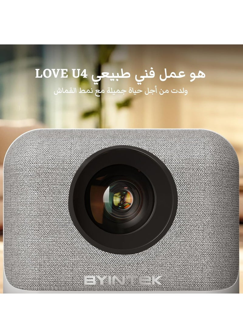 BYINTEK - BYINTEK U4 Mini Projector, Smart Wireless Projector, Android 9.0 TV, 260 ANSI, Fully Sealed Dustproof, Compatible with TV Stick, Laptop, Tablets, iOS & Android Devices Wi-Fi Display - Image 1