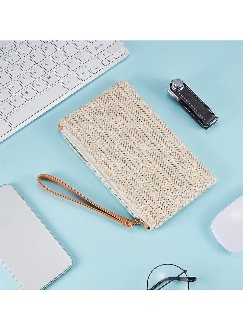 Oasisgalore 2 Pieces Women Straw Clutch Purse Straw Handbag for Women Summer Beach Straw Bag Bohemian Wristlet Bag - Image 4