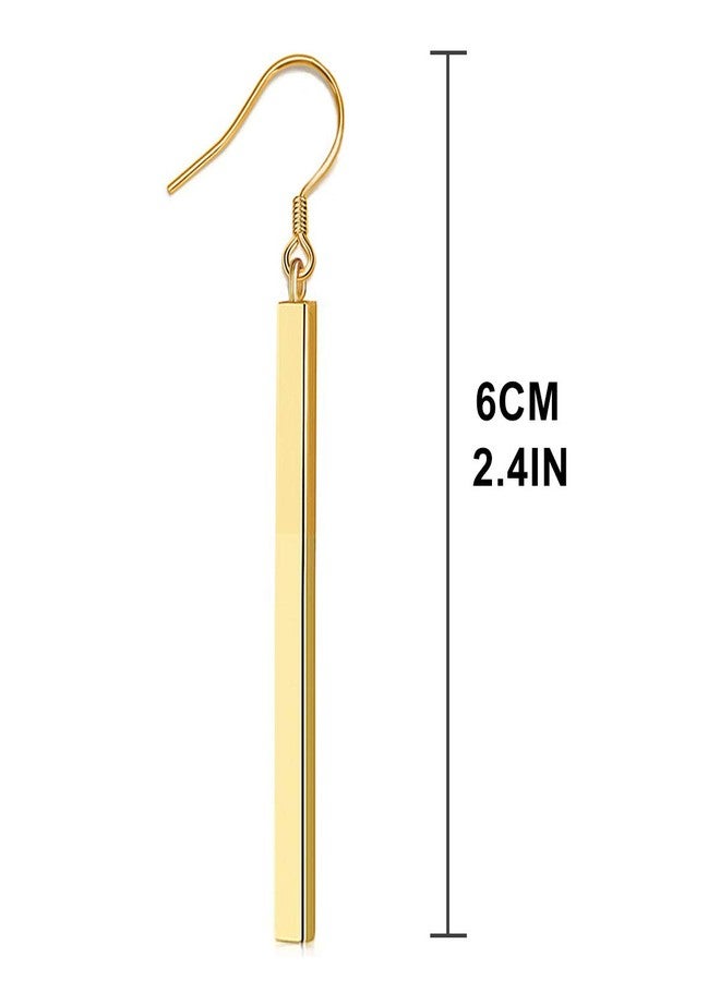 Suyi Minimalist Dainty Bar Stud Earrings Long Drop Dangle Earrings for Women BGold - Image 5