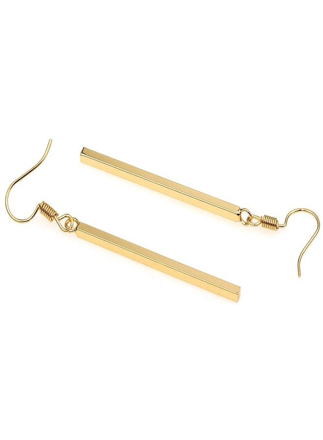 Suyi Minimalist Dainty Bar Stud Earrings Long Drop Dangle Earrings for Women BGold - Image 4