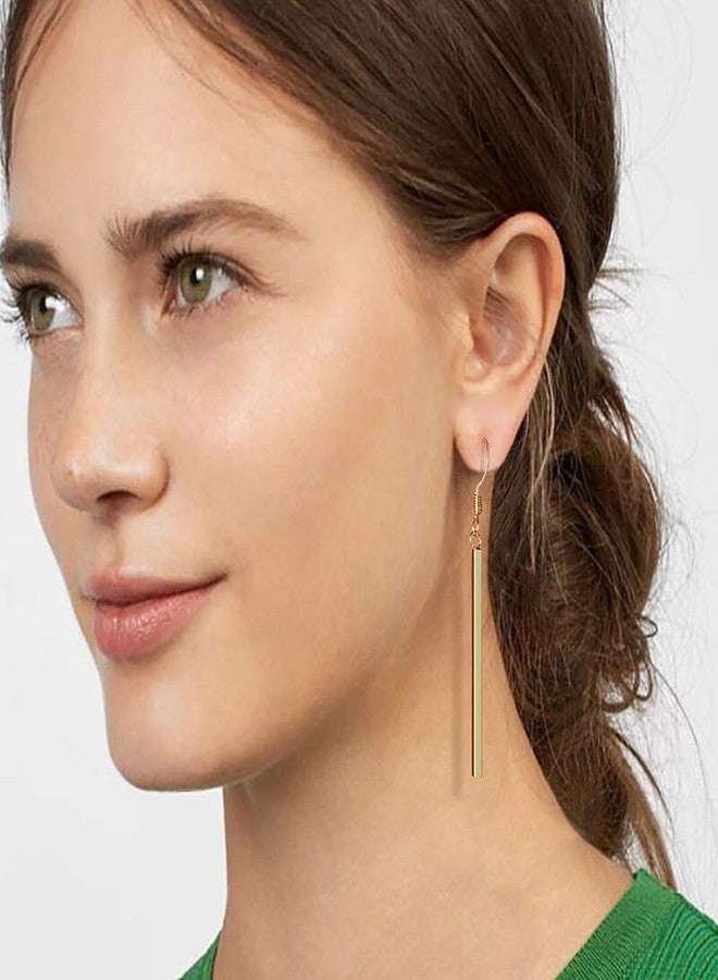 Suyi Minimalist Dainty Bar Stud Earrings Long Drop Dangle Earrings for Women BGold - Image 2