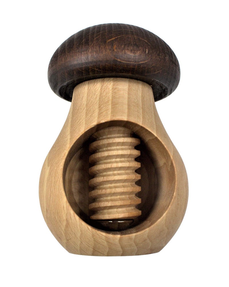 EFO Wooden Nutcracker Mushroom  Nut Cracker Tool Crack Nuts Easy Screw Mechanism  Great Gift for Christmas and Kitchen Home Display Decoration