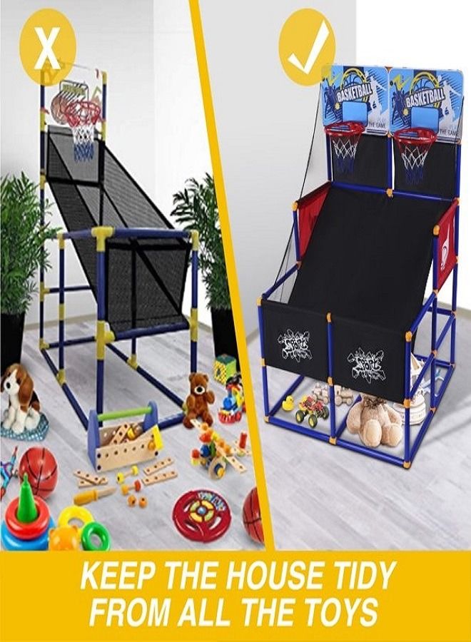 ULTIMAX Indoor Basketball Game, Double Shot Basketball Arcade, Double Arcade Basketball Hoop Game for Kids - Image 4
